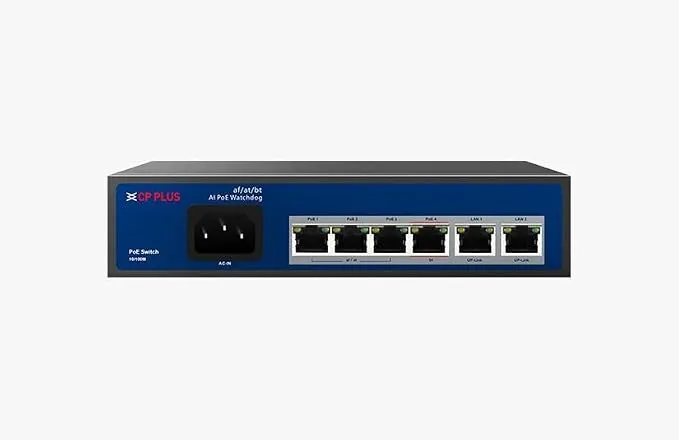 CP PLUS AI PoE Switch CP-ANW-HP4H2-N65 Blue