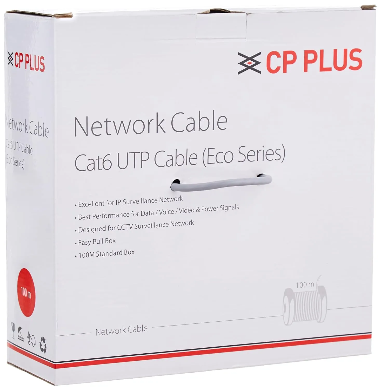 CP PLUS CP-FUT-6TSRH-100 Cat 6 Cable